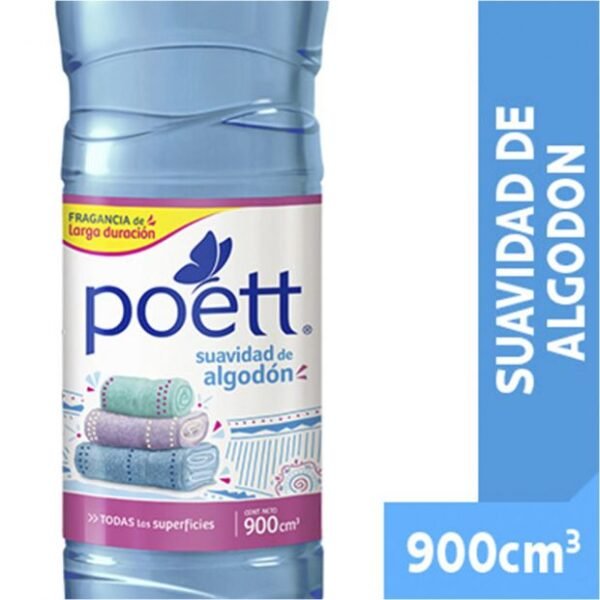 Limpiador Desinfectante Poett Suavidad de Algodon 900ml.