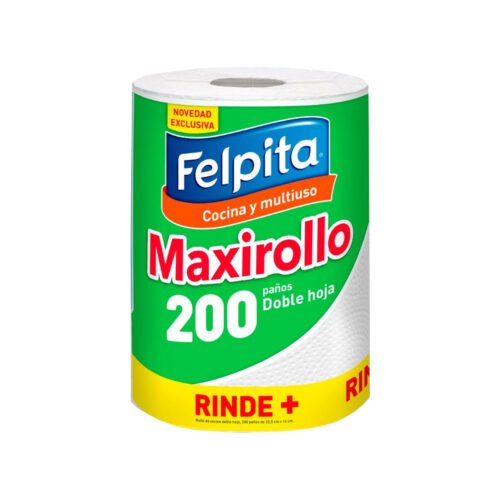 Maxirollo de Cocina Felpita Doble Hoja 1 Rollo x 200 Paños