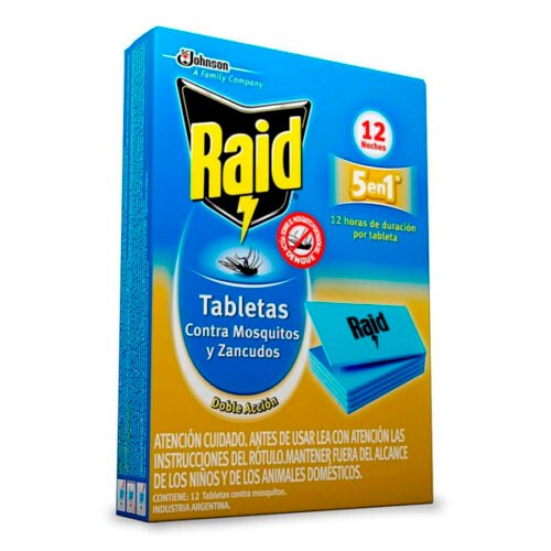 Tabletas para Mosquitos Raid 12u.